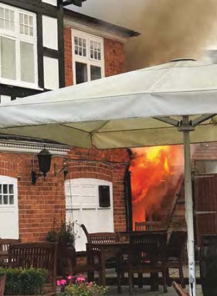 The fire at The Miller Photo: John Bell